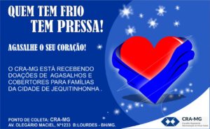 Read more about the article CRA-MG da início à campanha para doação de agasalhos e cobertores