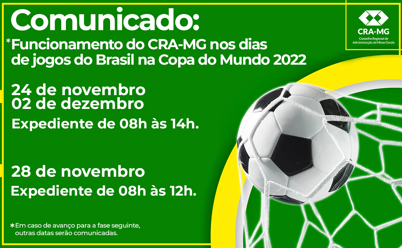 Read more about the article Funcionamento do CRA-MG durante os jogos da Copa do Mundo