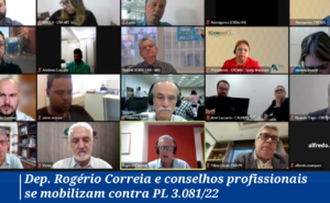 Reunião virtual entre o deputado Rogério Correia e o COP-MG