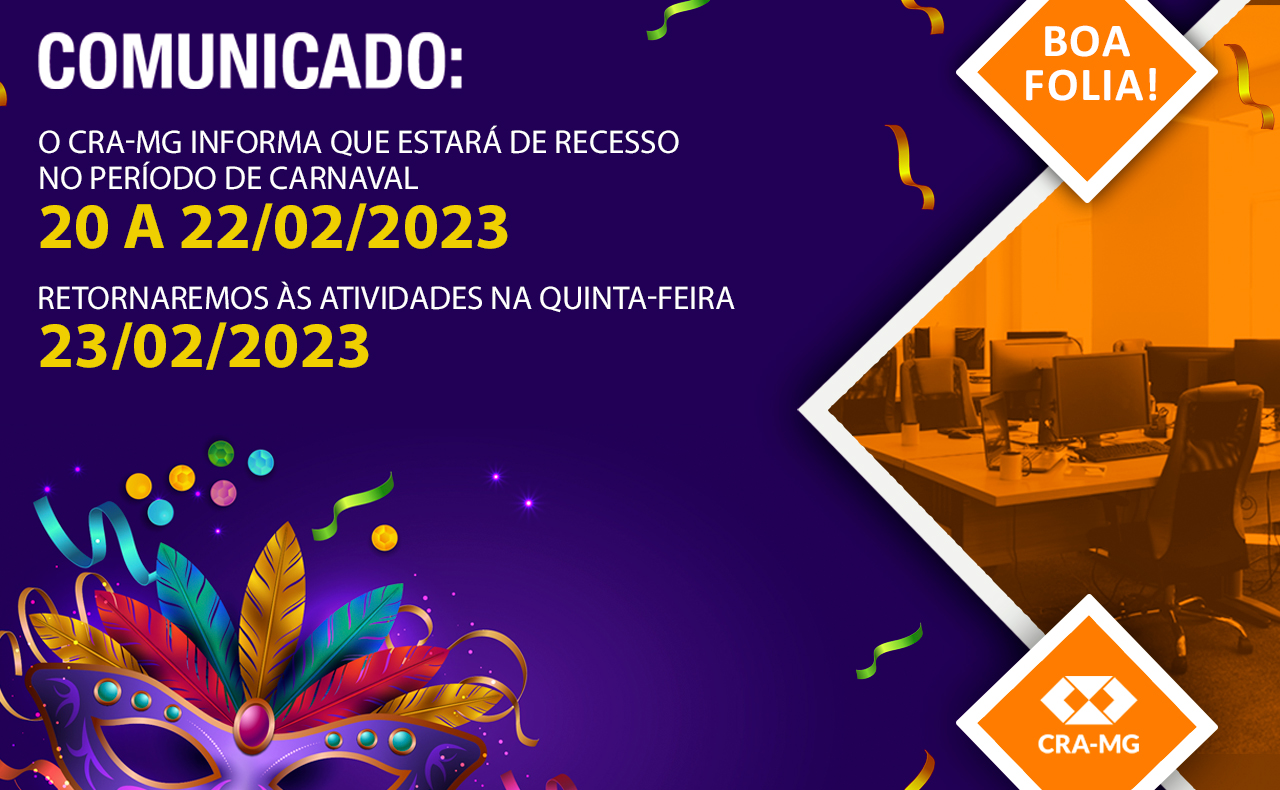 Read more about the article Funcionamento do CRA-MG durante o carnaval